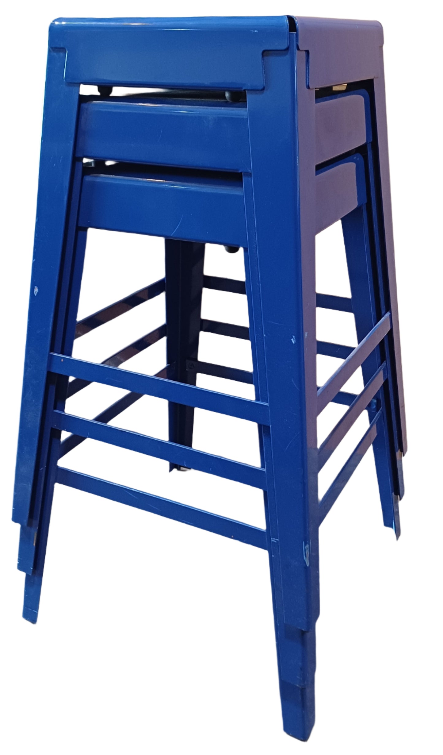 Blue Metal Bar Stool