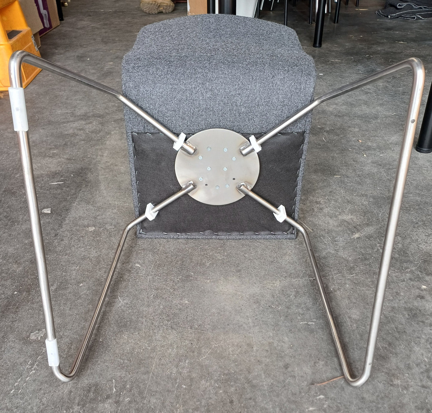 Grey Seat with Metal Legs