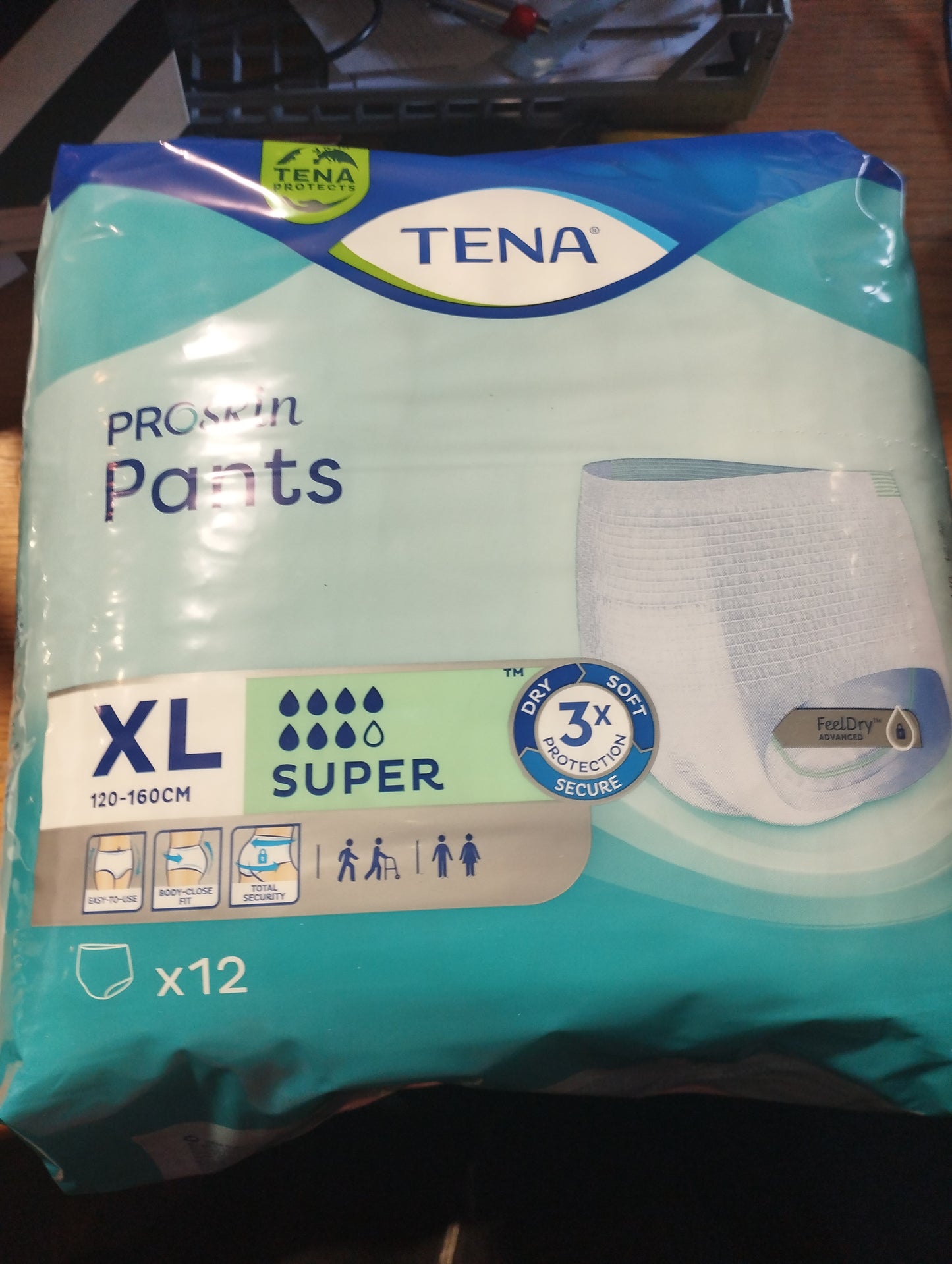 TENA ProSkin Continence Pants Super Unisex X Large, Packs of 12