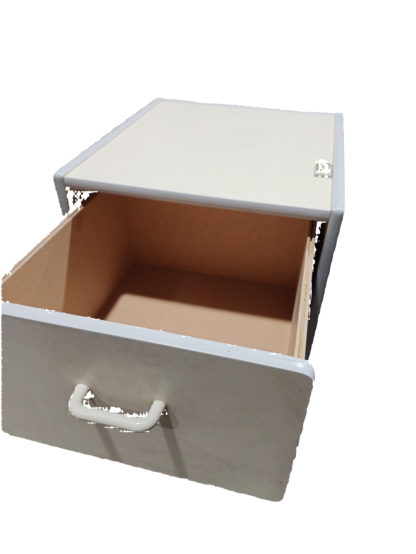 Beige two drawer Cabinet on wheels