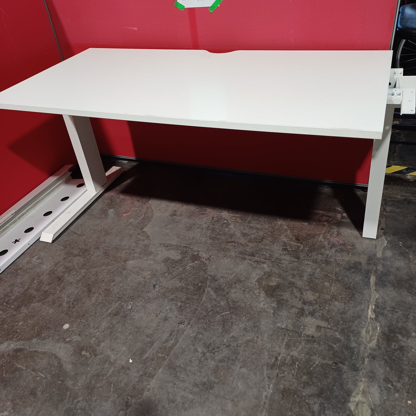 Double Straight Desk - White