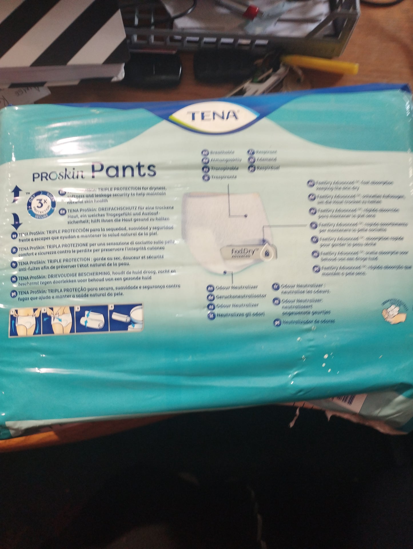 TENA ProSkin Continence Pants Unisex Normal Medium, Packs of 18