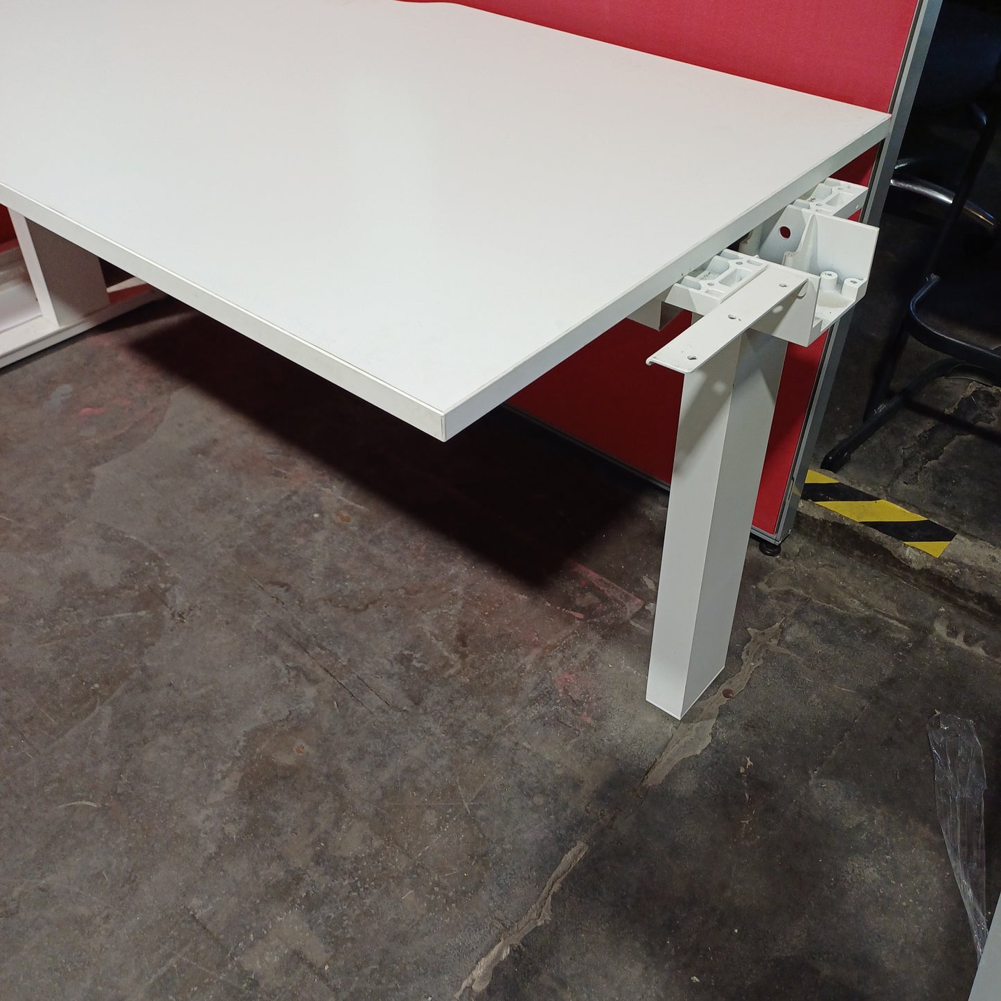 Double Straight Desk - White