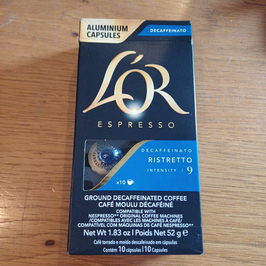 L'OR decaffeinato ristretto coffee capsules pack of 10