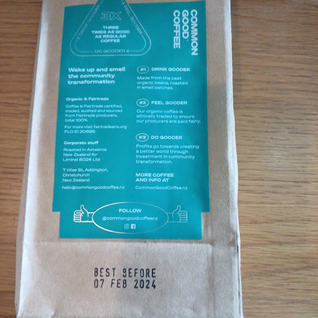 Common good coffee- decafe- 500grams- Plunger