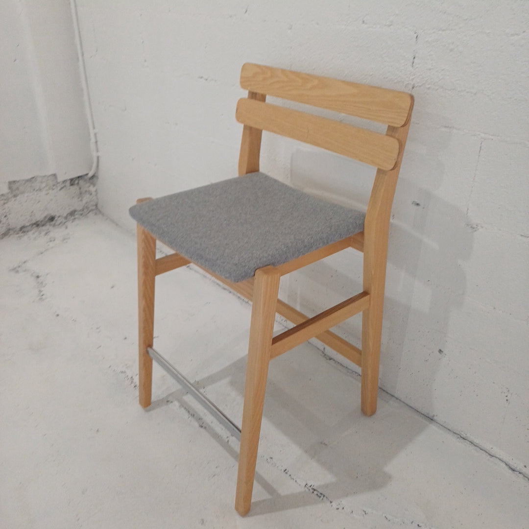Bar stool-Wooden-Grey seat