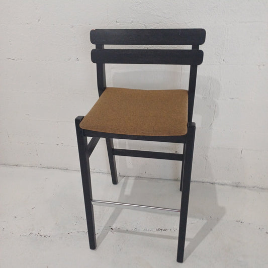 Wooden bar stool-Black and brown seat