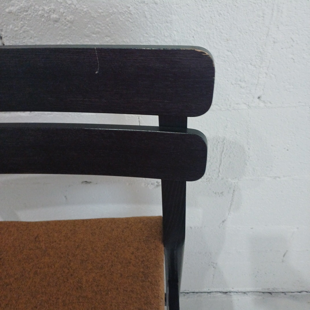 Wooden bar stool-Black and brown seat