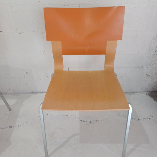 Wooden chair-Chrome legs