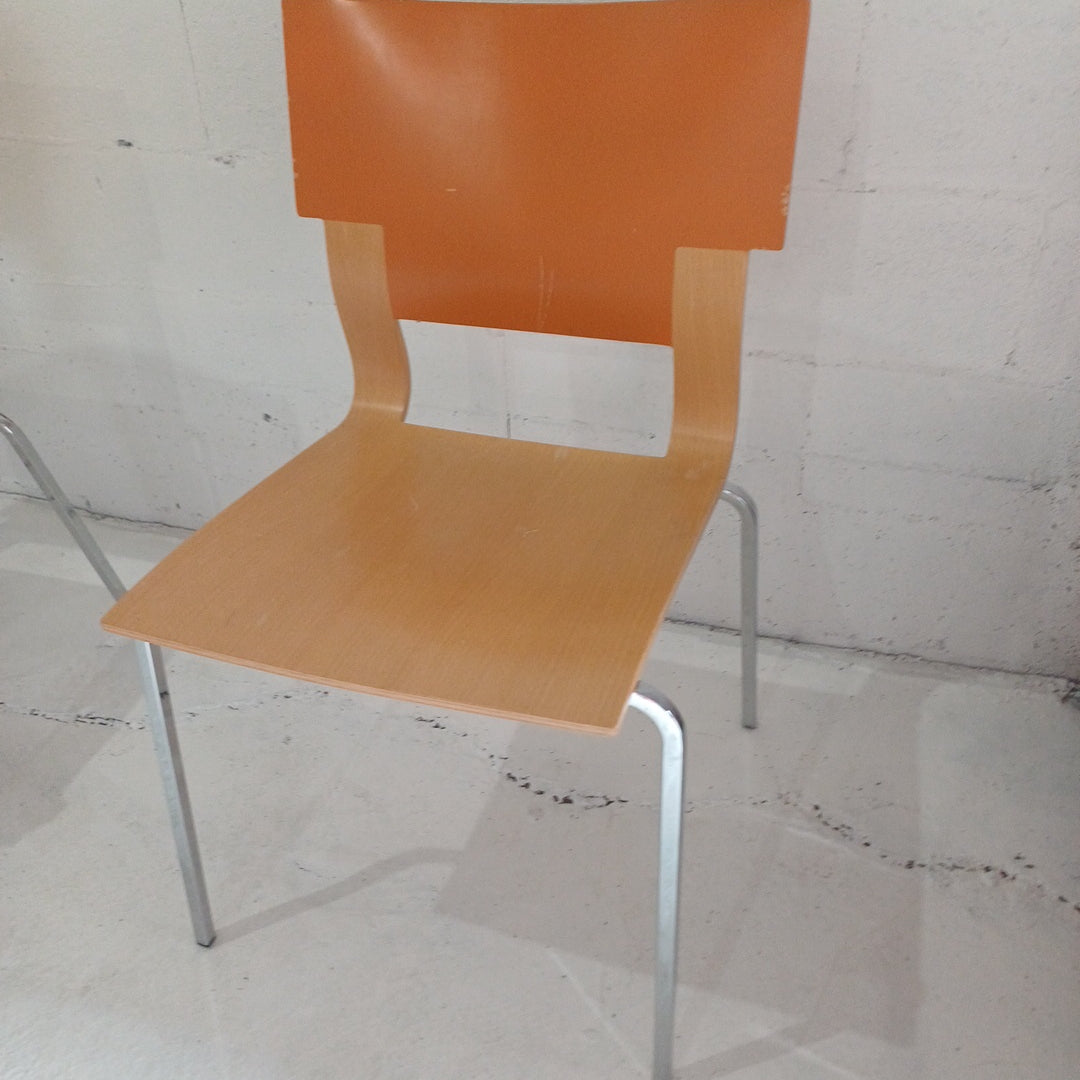 Wooden chair-Chrome legs