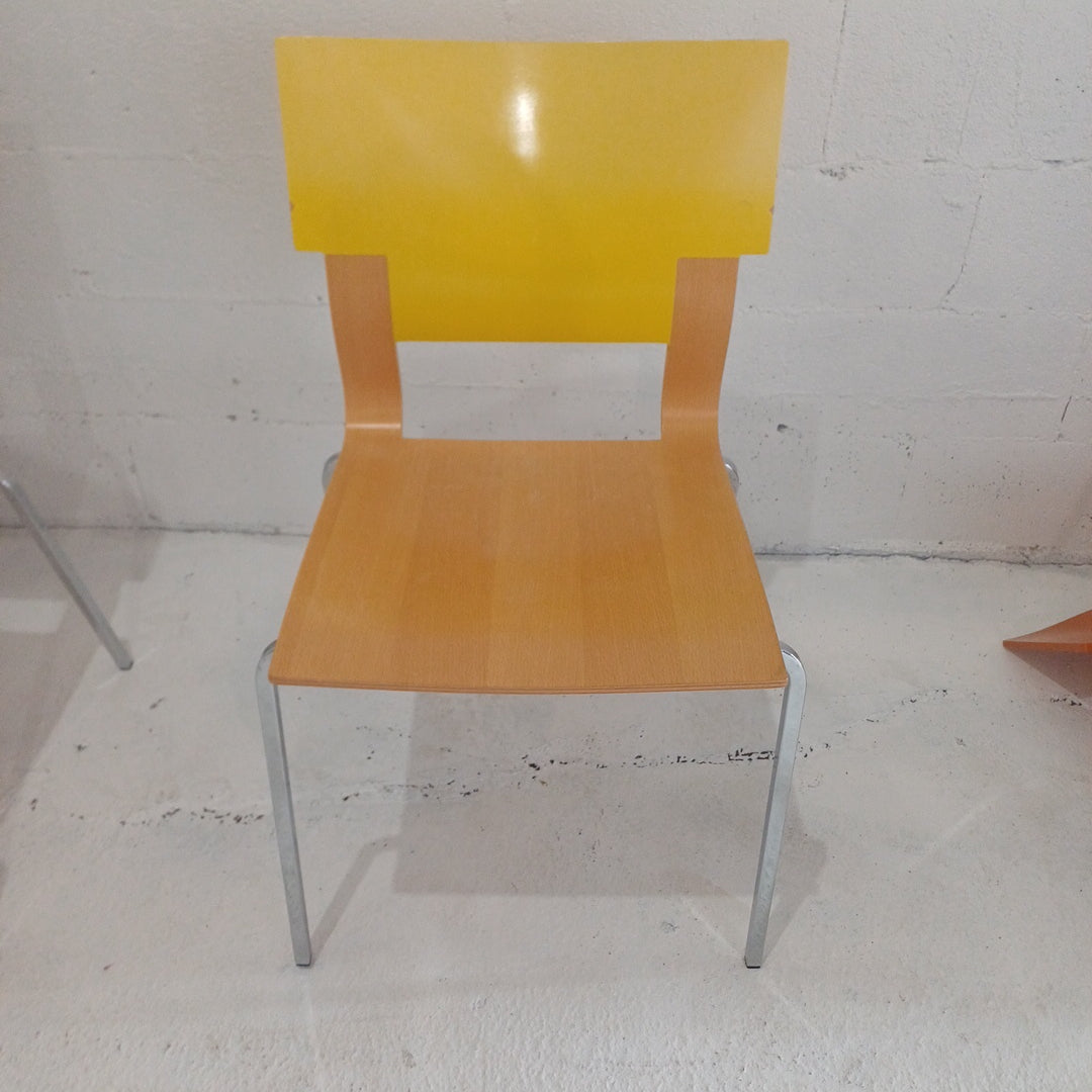 InForm Zuco-Wooden chair-Chrome legs-Yellow