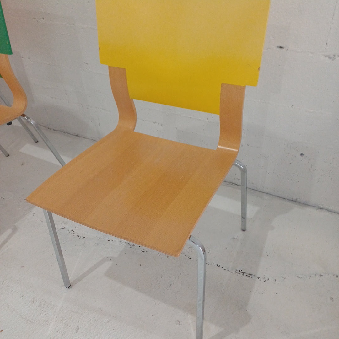 InForm Zuco-Wooden chair-Chrome legs-Yellow