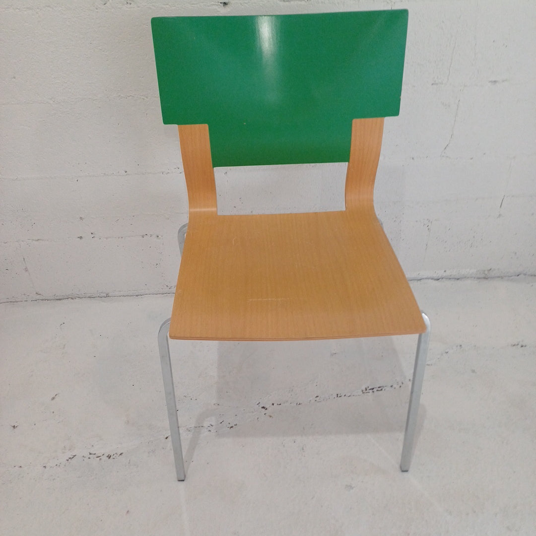 InForm Zuco-Wooden chair-Chrome legs- Green