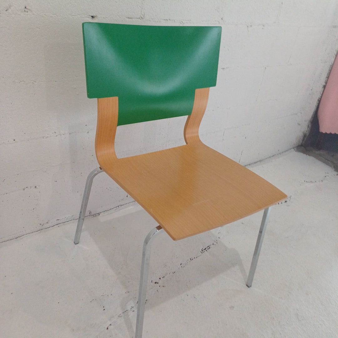 InForm Zuco-Wooden chair-Chrome legs- Green