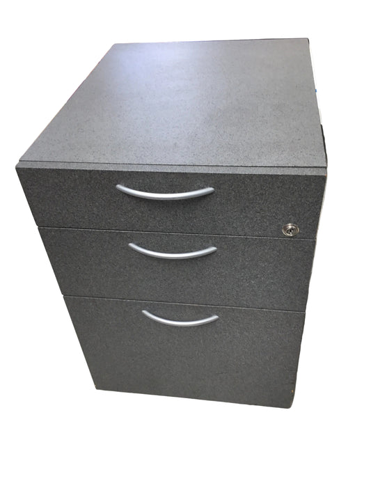 Grey 3 drawer unit - no wheels
