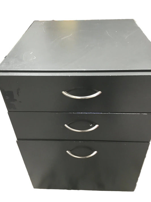 Dark grey 3 drawer unit on wheels