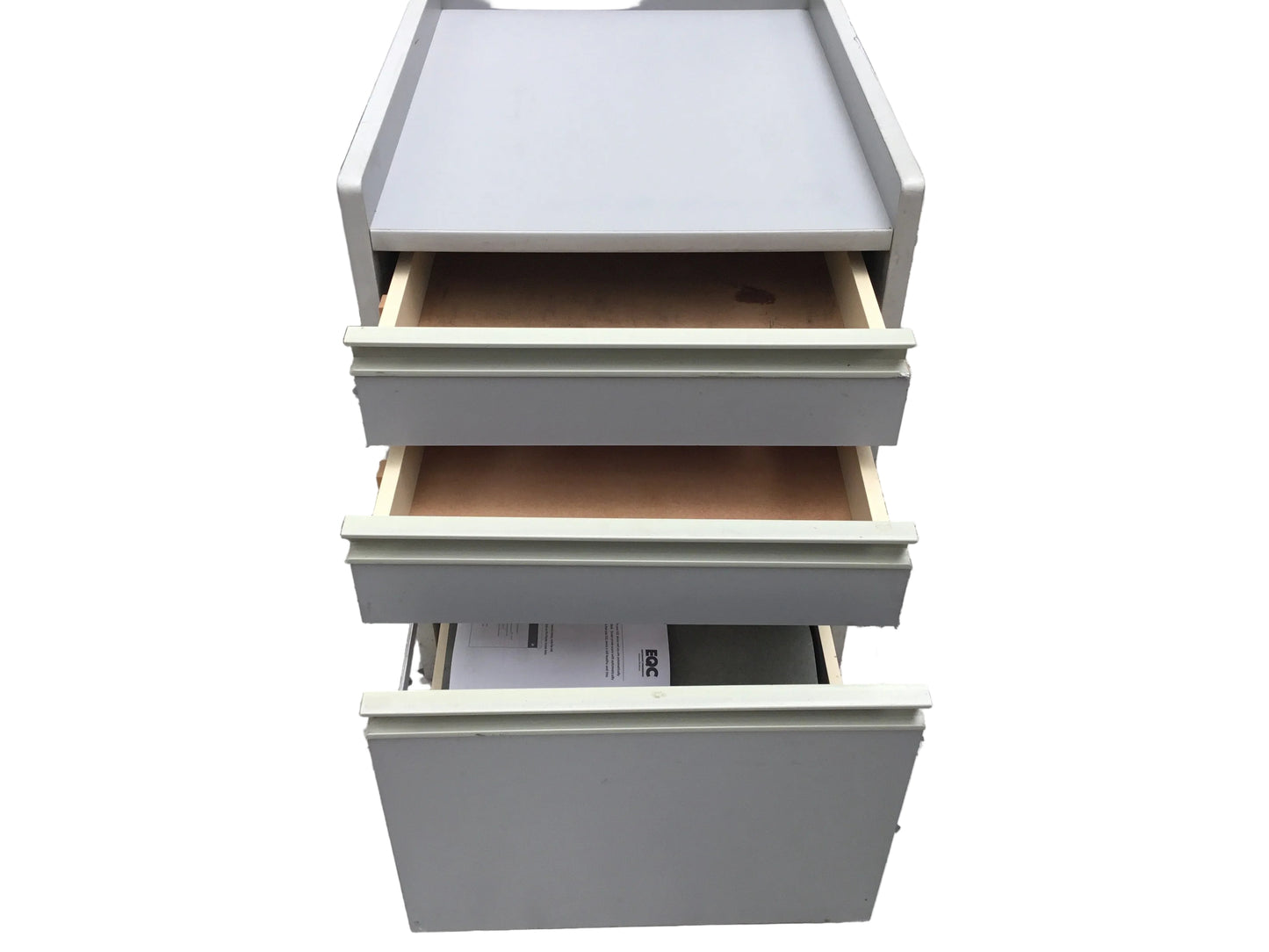 Grey 3 drawer unit without handles