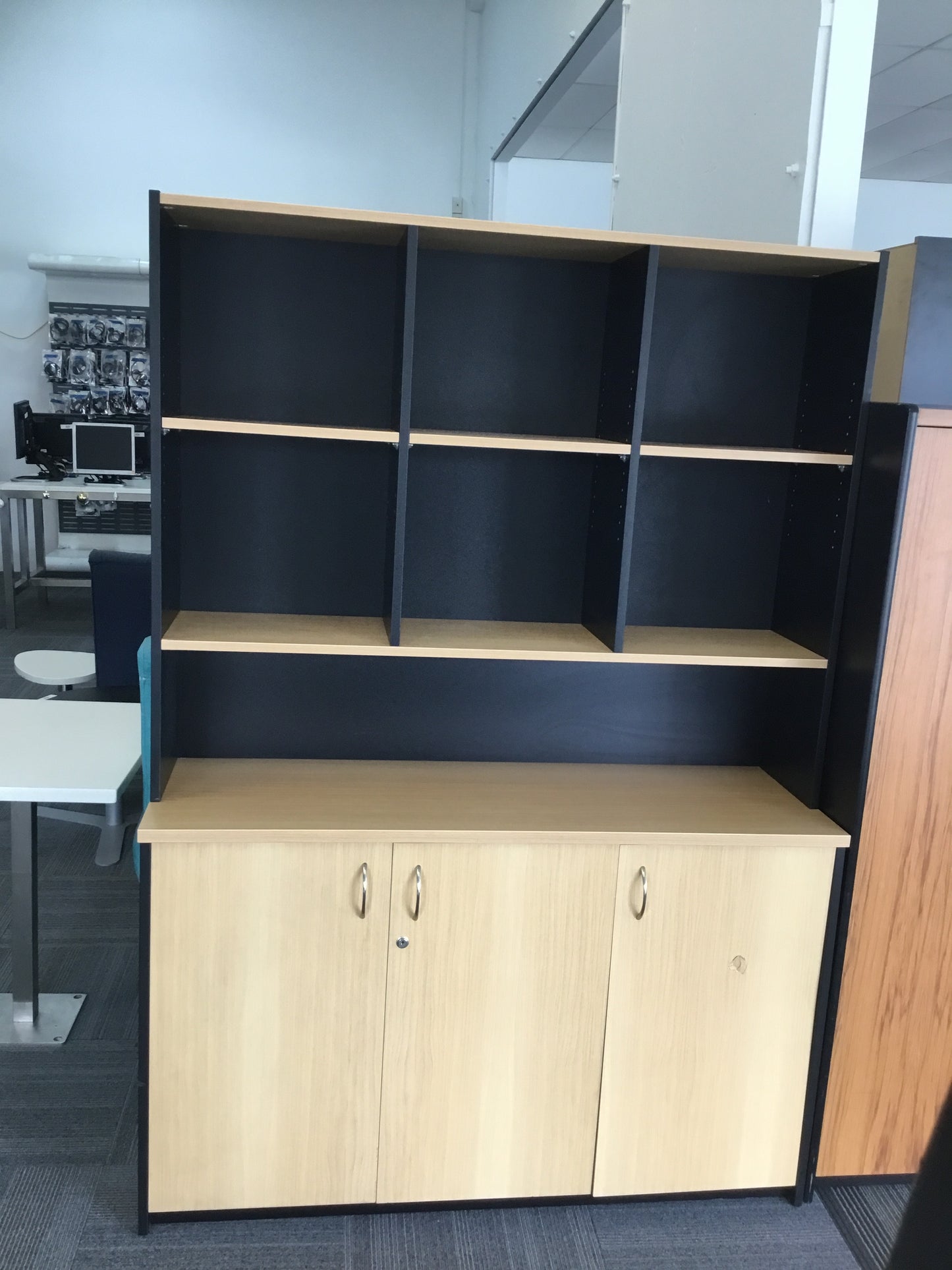 Large Woodgrain Storage Shelf