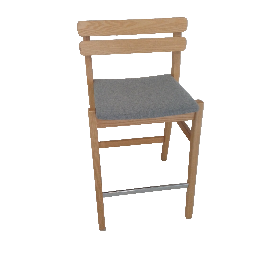 Bar stool-Wooden-Grey seat