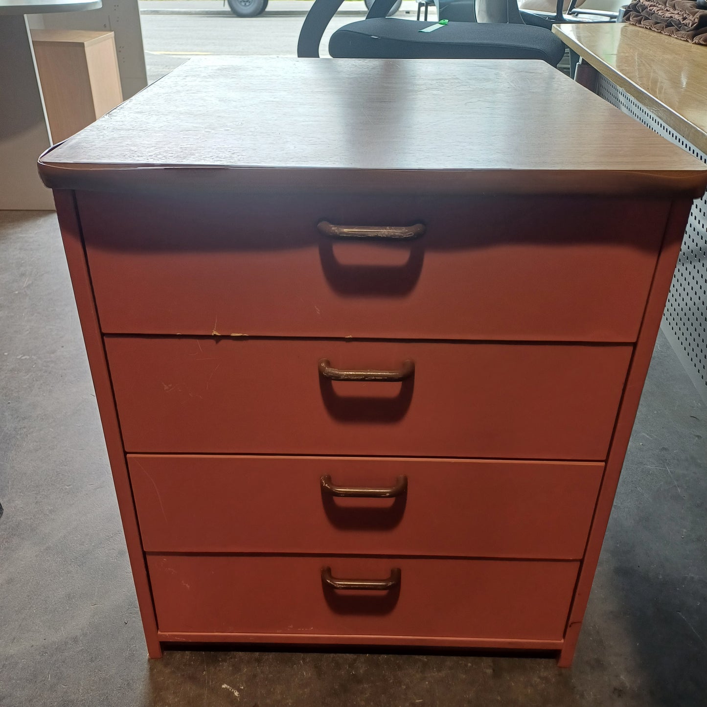 Office Mobile Storage Cabinet - Maroon