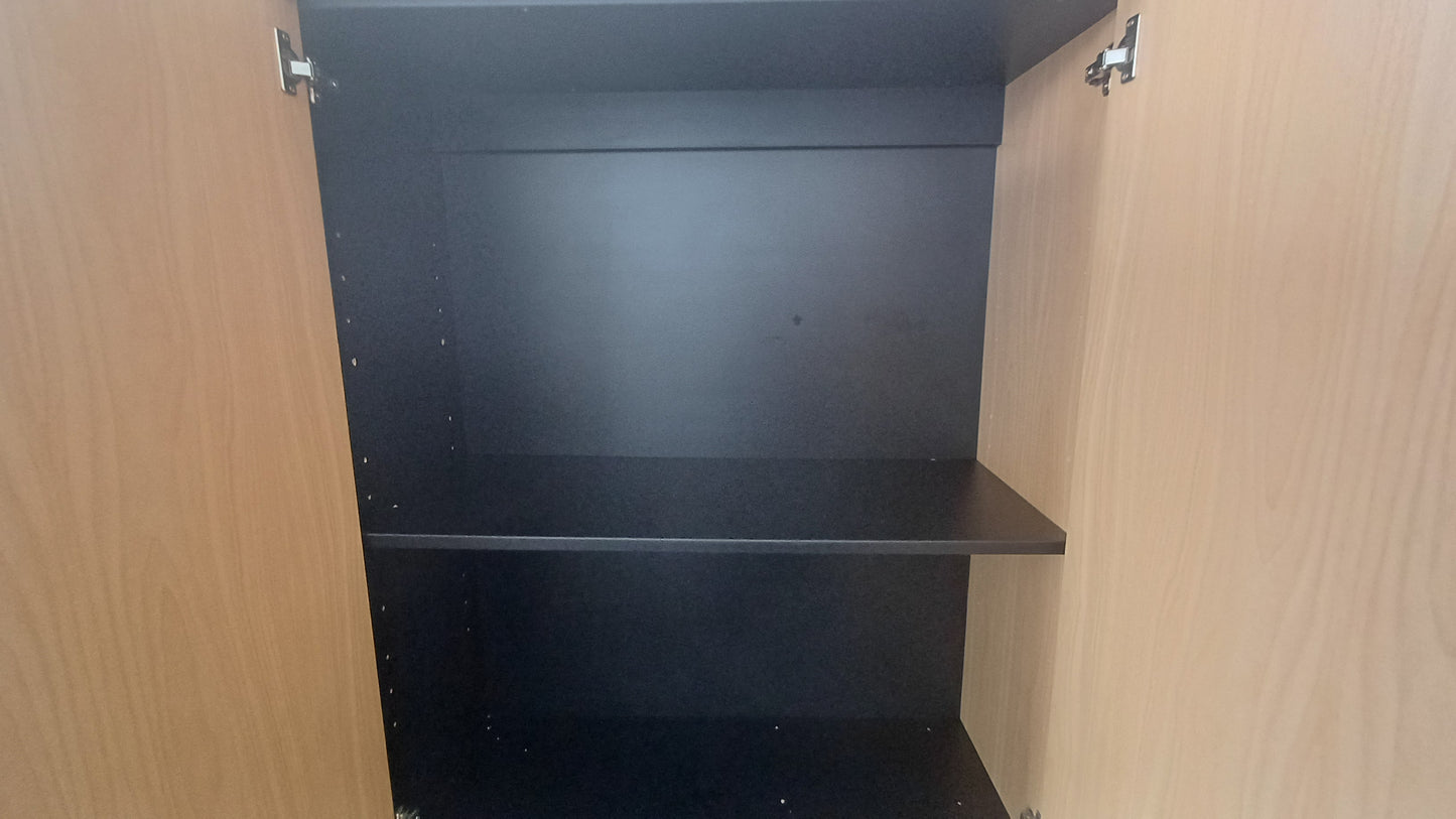 Large Two Door Cabinet with Double Shelf Interior