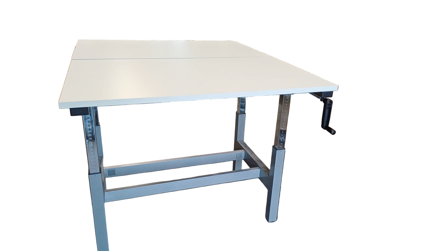 Adjustable windup Sit/Stand Double Desk-2 Person