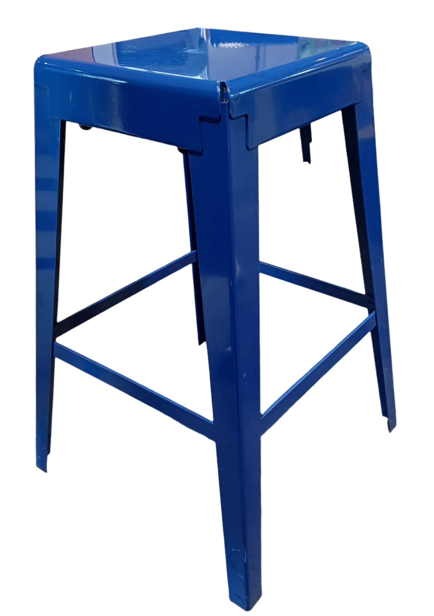Blue Metal Bar Stool