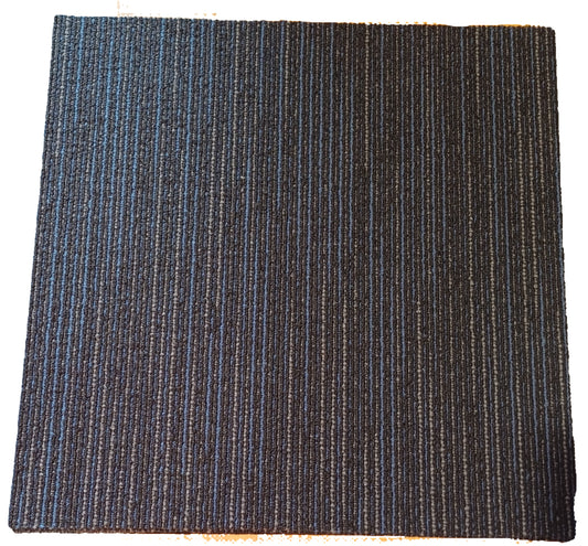Stripped Carpet Tiles (Blue, Grey and Black ) - Pack of 20