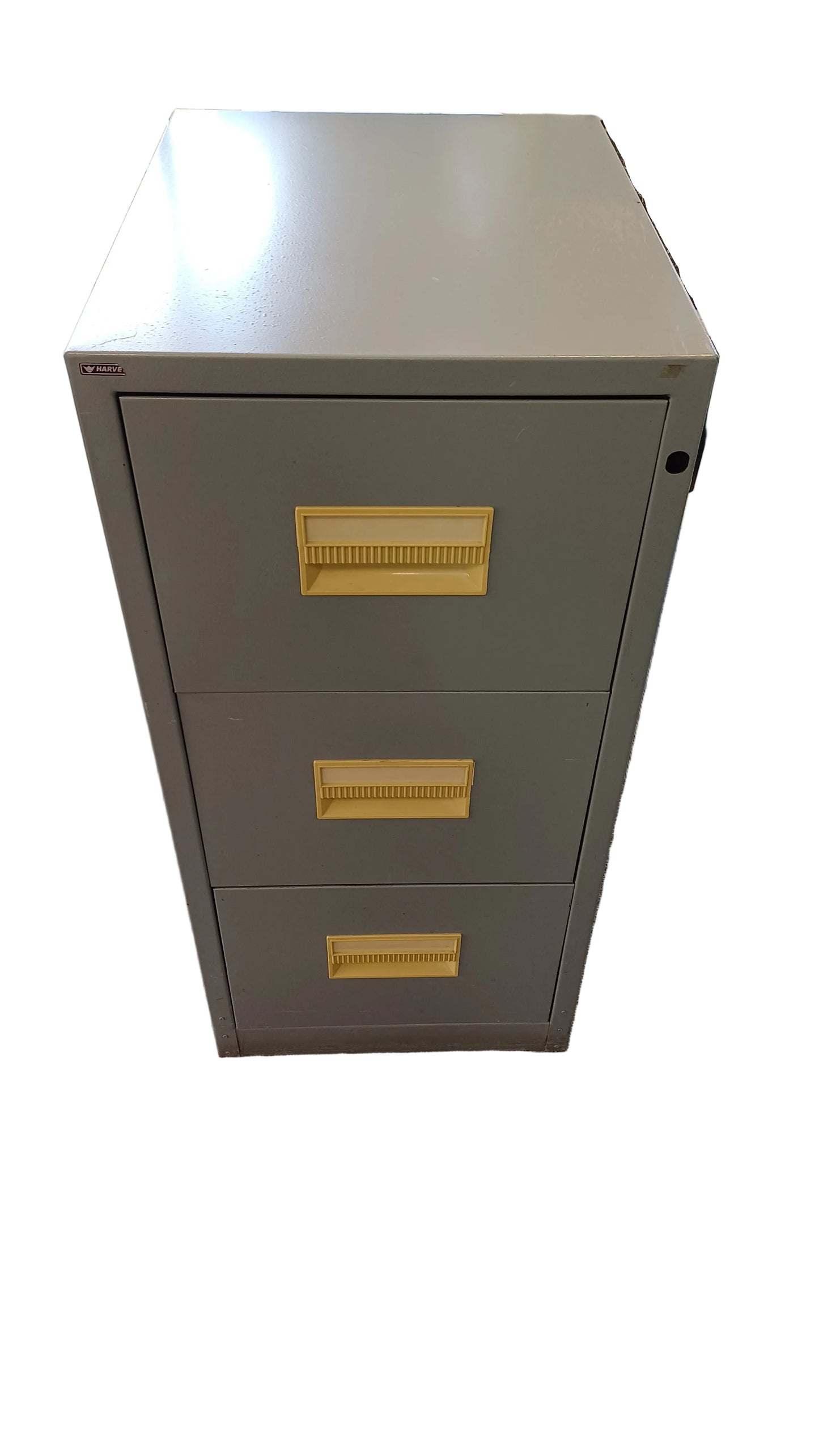 3 drawer grey filing cabinet no lock
