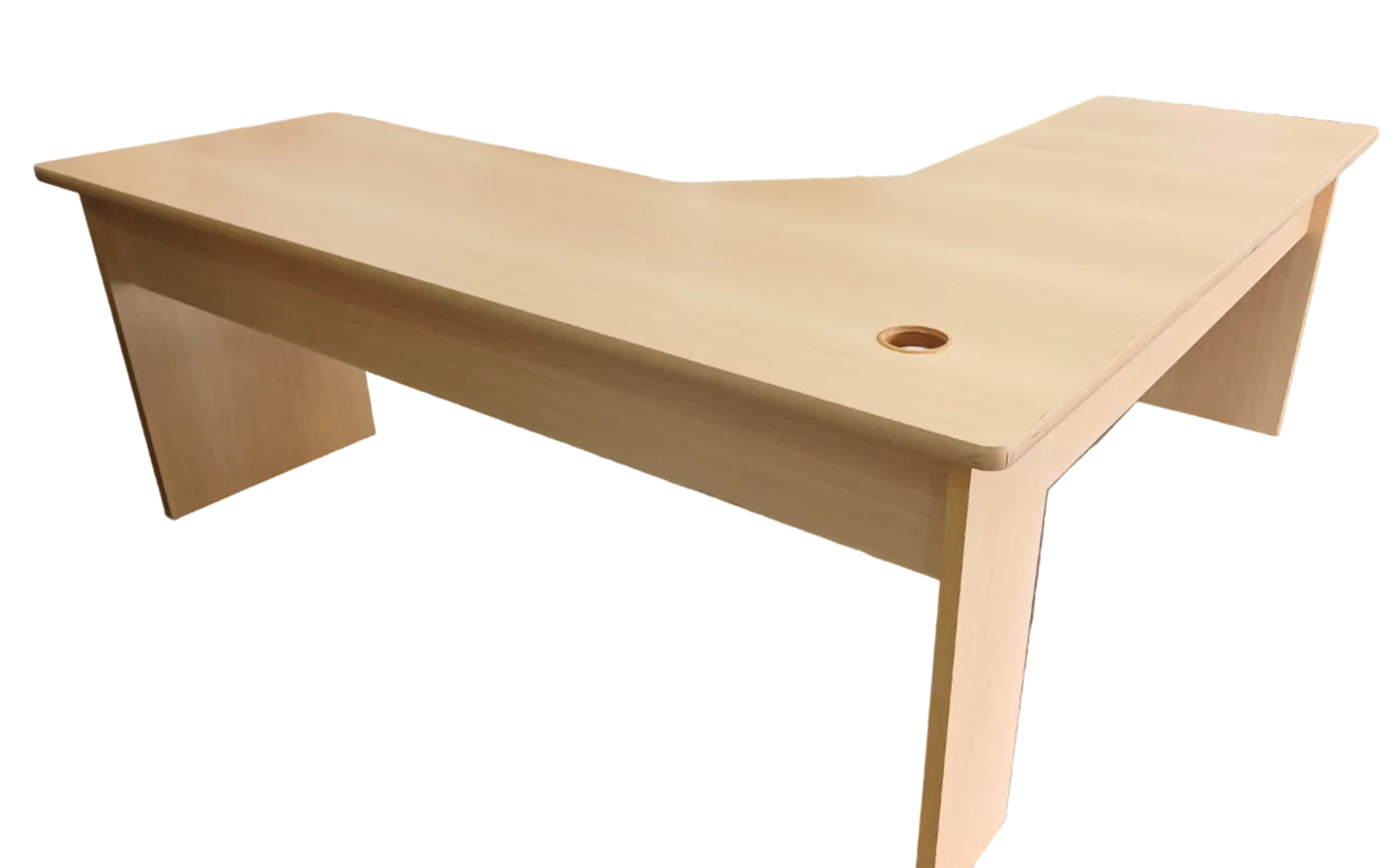 L Shape Wood Grain Desk