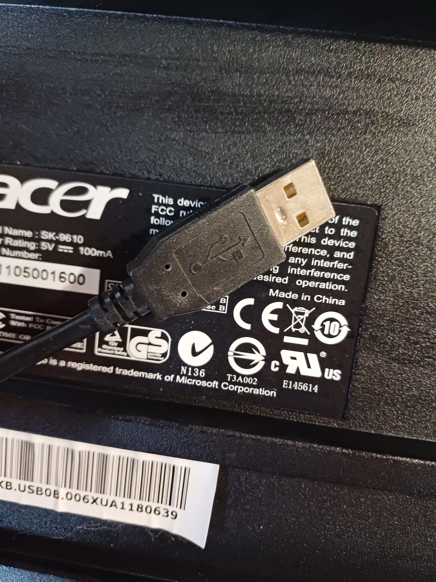 Acer Keyboard Black/Silver