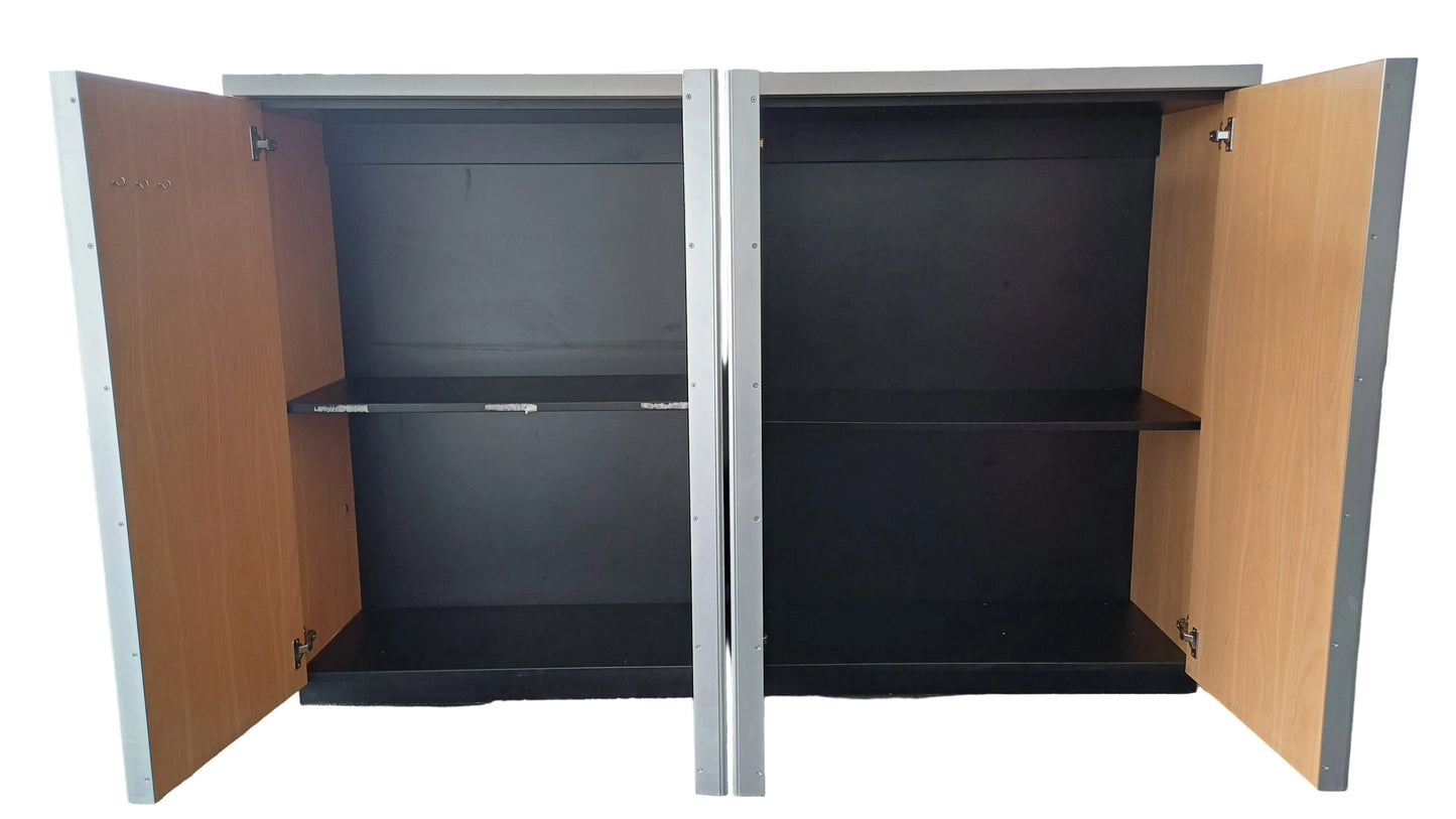 Large Two Door Cabinet with Double Shelf Interior