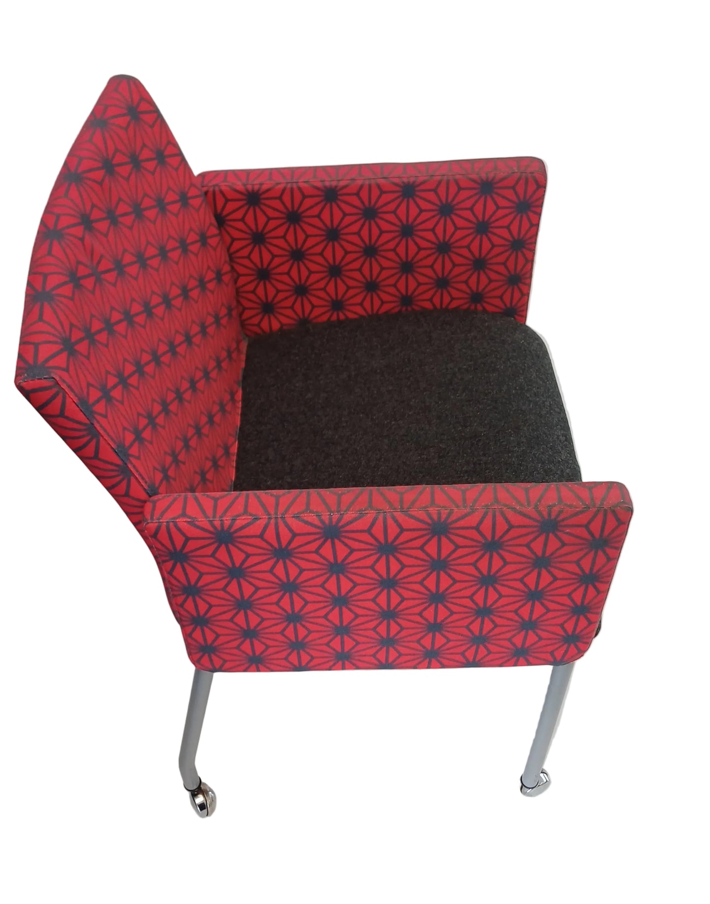 Red & Grey boardroom chairs on wheels