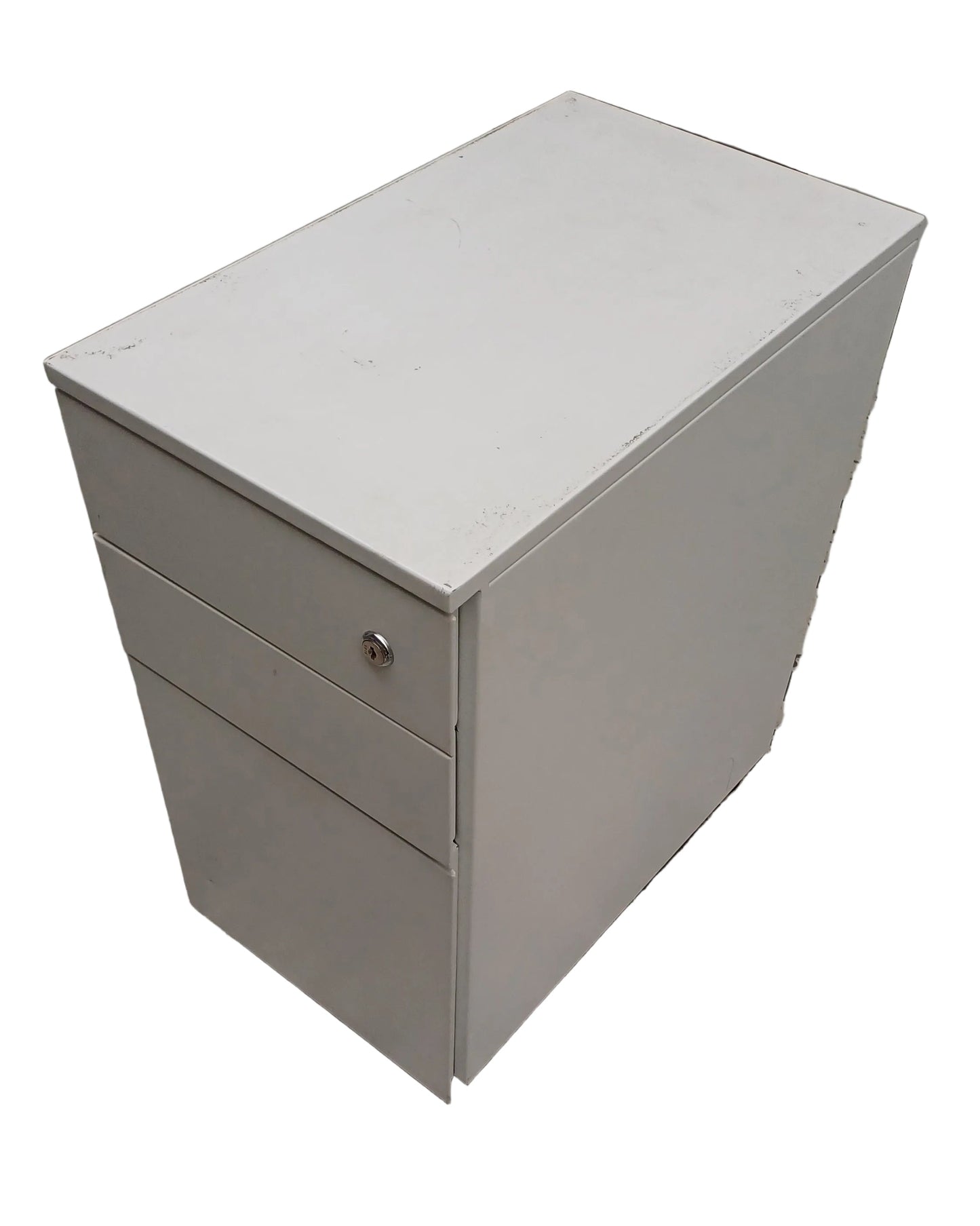 White 3 drawers cabinet - no key