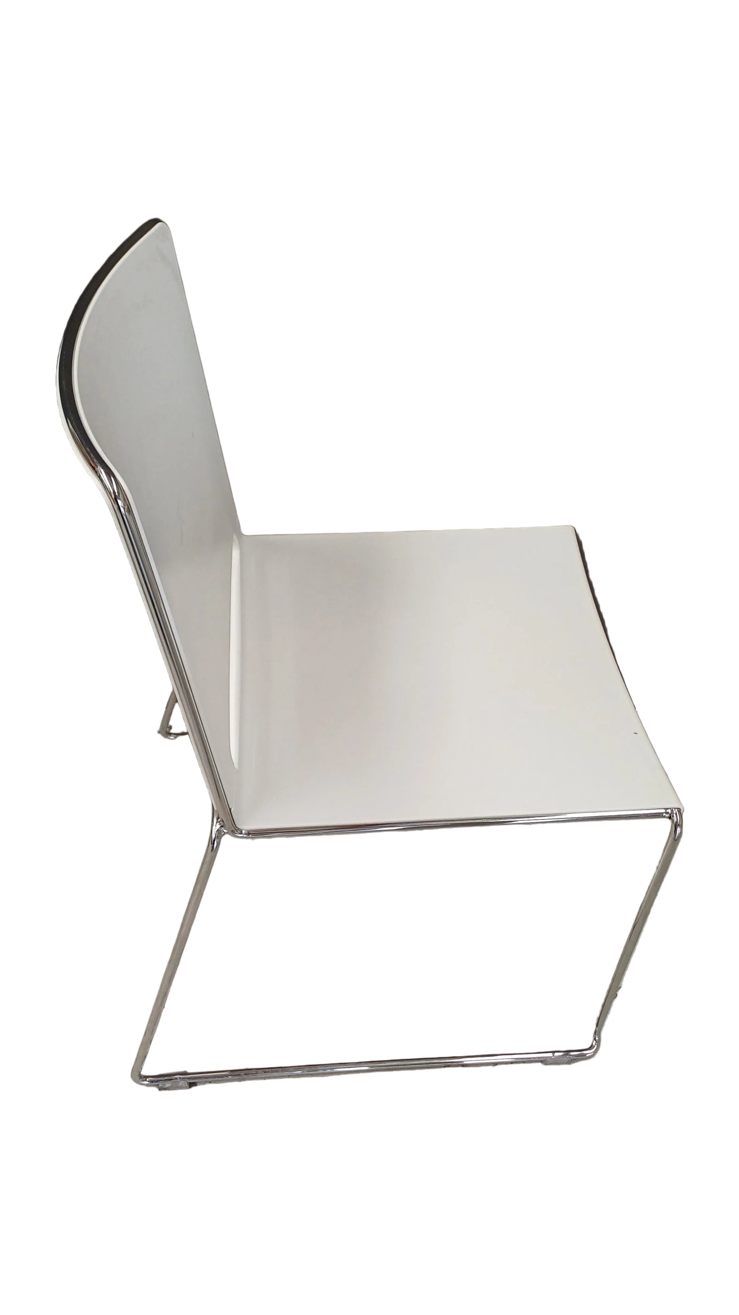 White chairs with metal frame