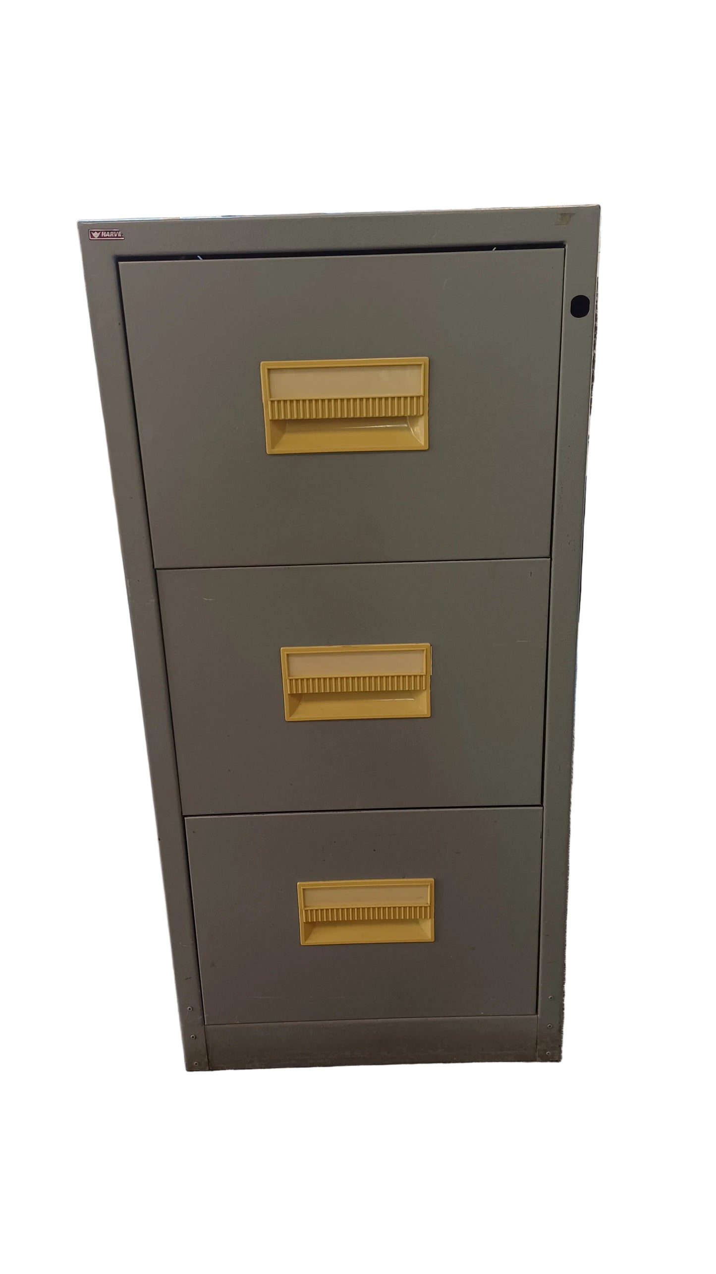3 drawer grey filing cabinet no lock