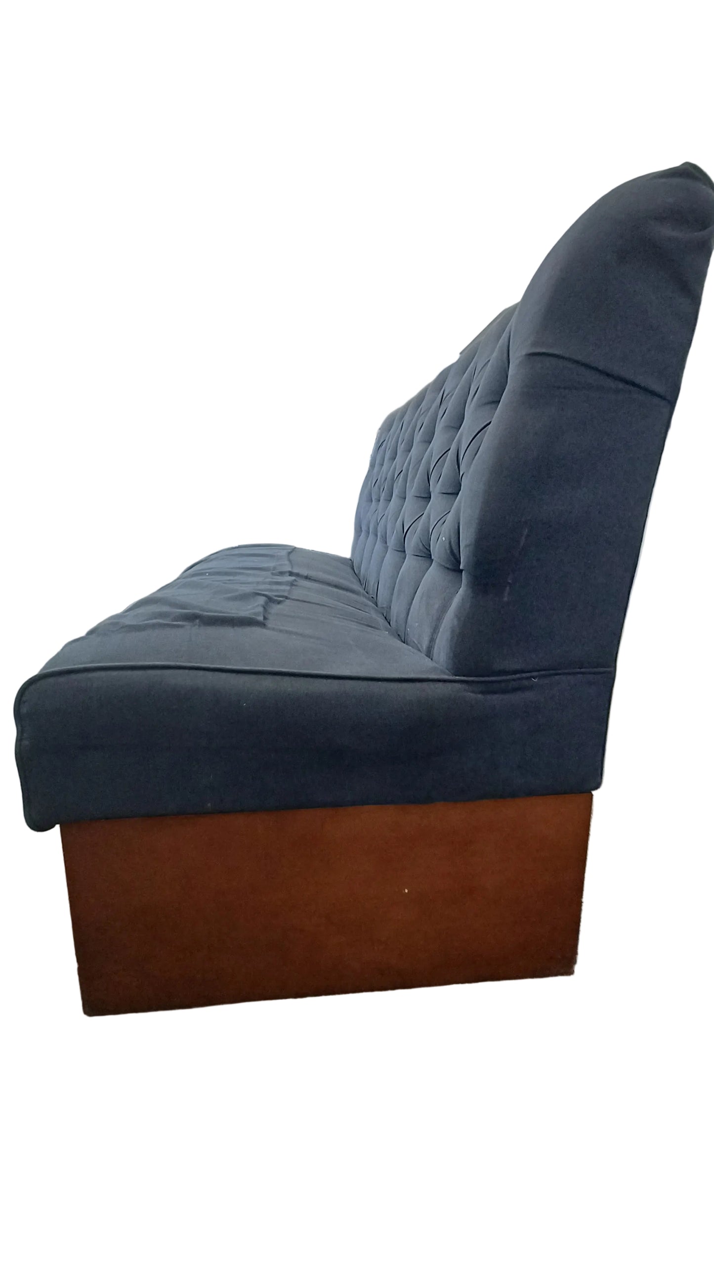 Small Navy Blue Armless Sofa