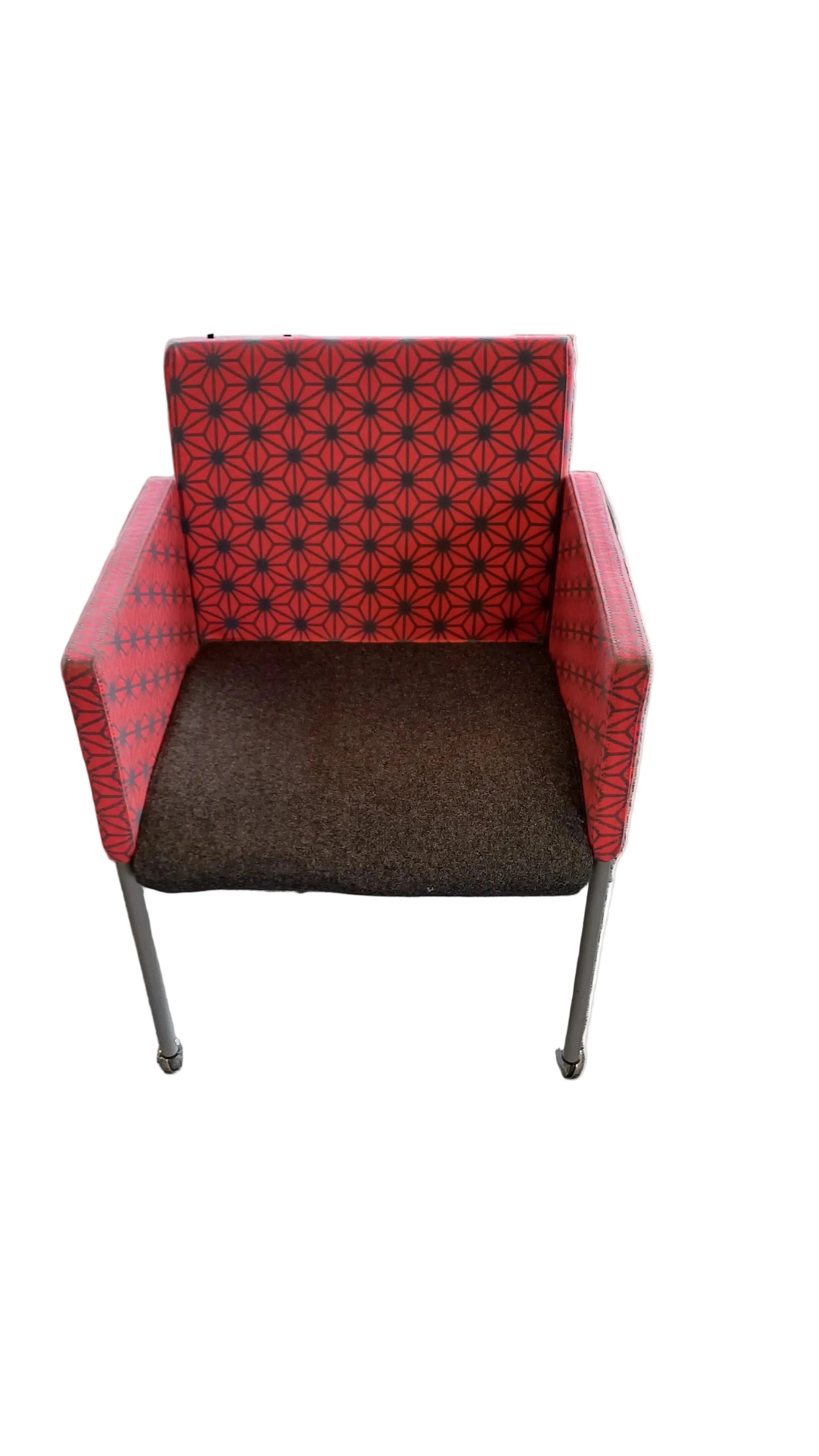 Red & Grey boardroom chairs on wheels