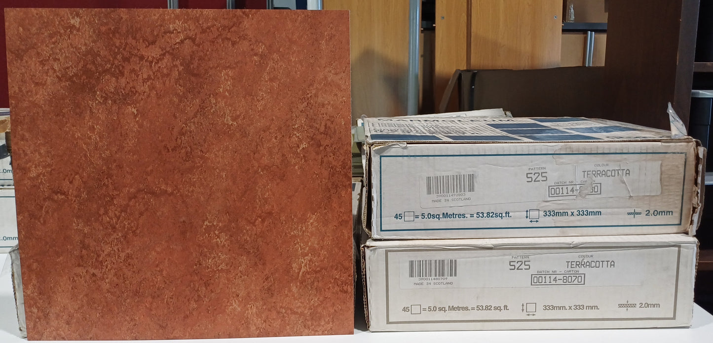 Linoleum Tiles - Terracotta Colour