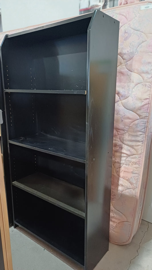 Black four shelving unit