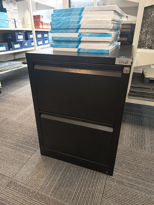 2 Drawer Filing Cabinet-Black