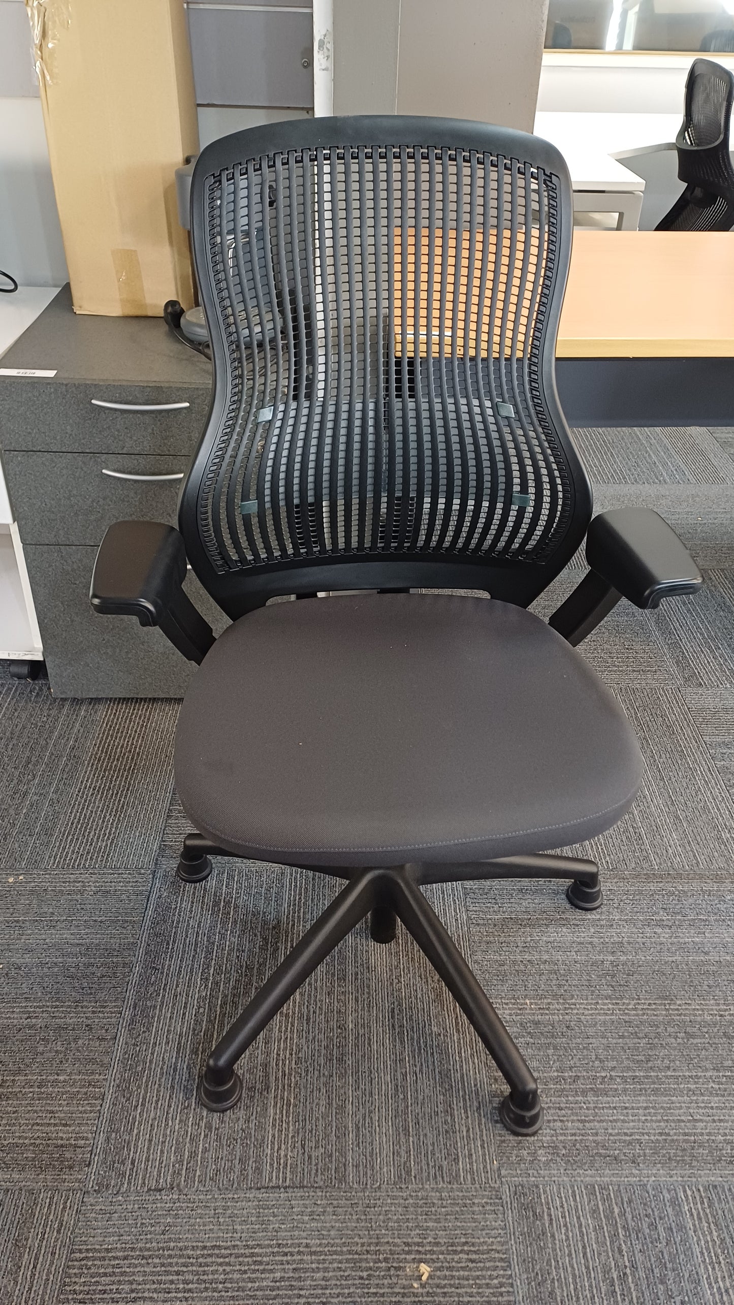 Black Knoll Office Chair 1-no wheels