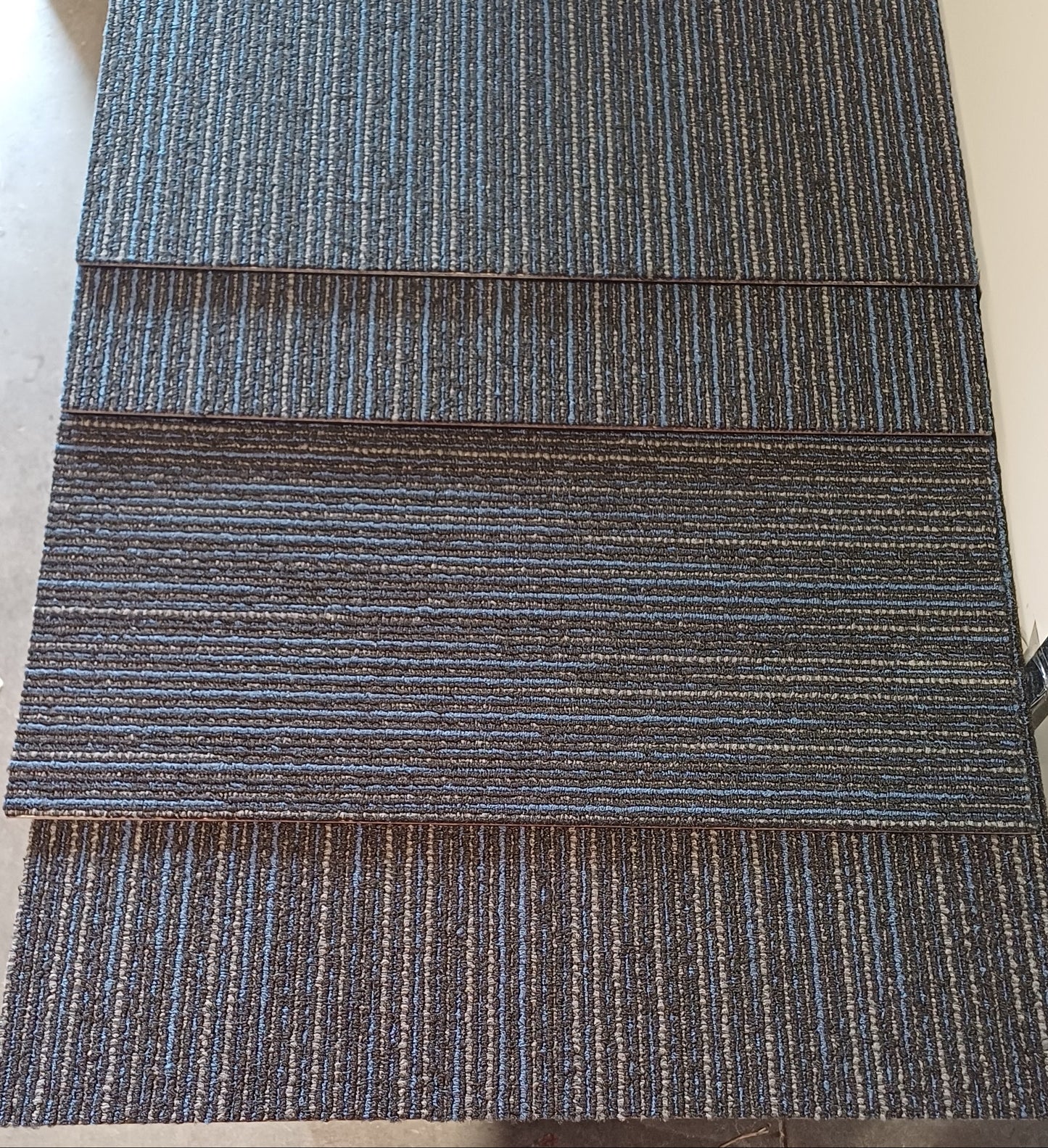 Stripped Carpet Tiles (Blue, Grey and Black ) - Pack of 20