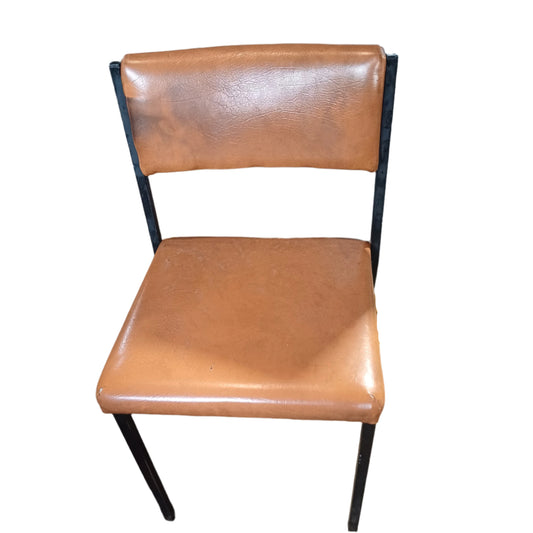 Brown armless chair