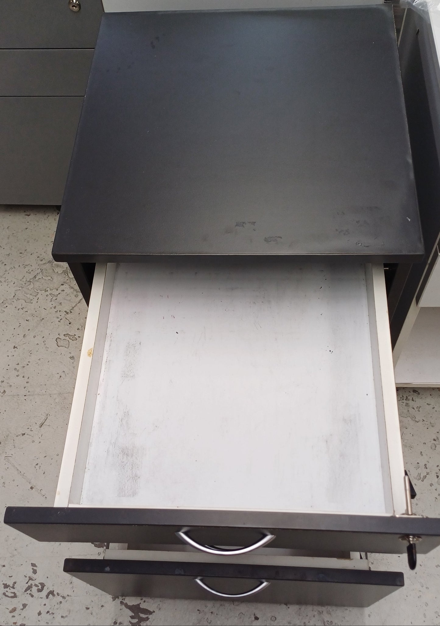 Small Dark Grey Cabinet with Drawers