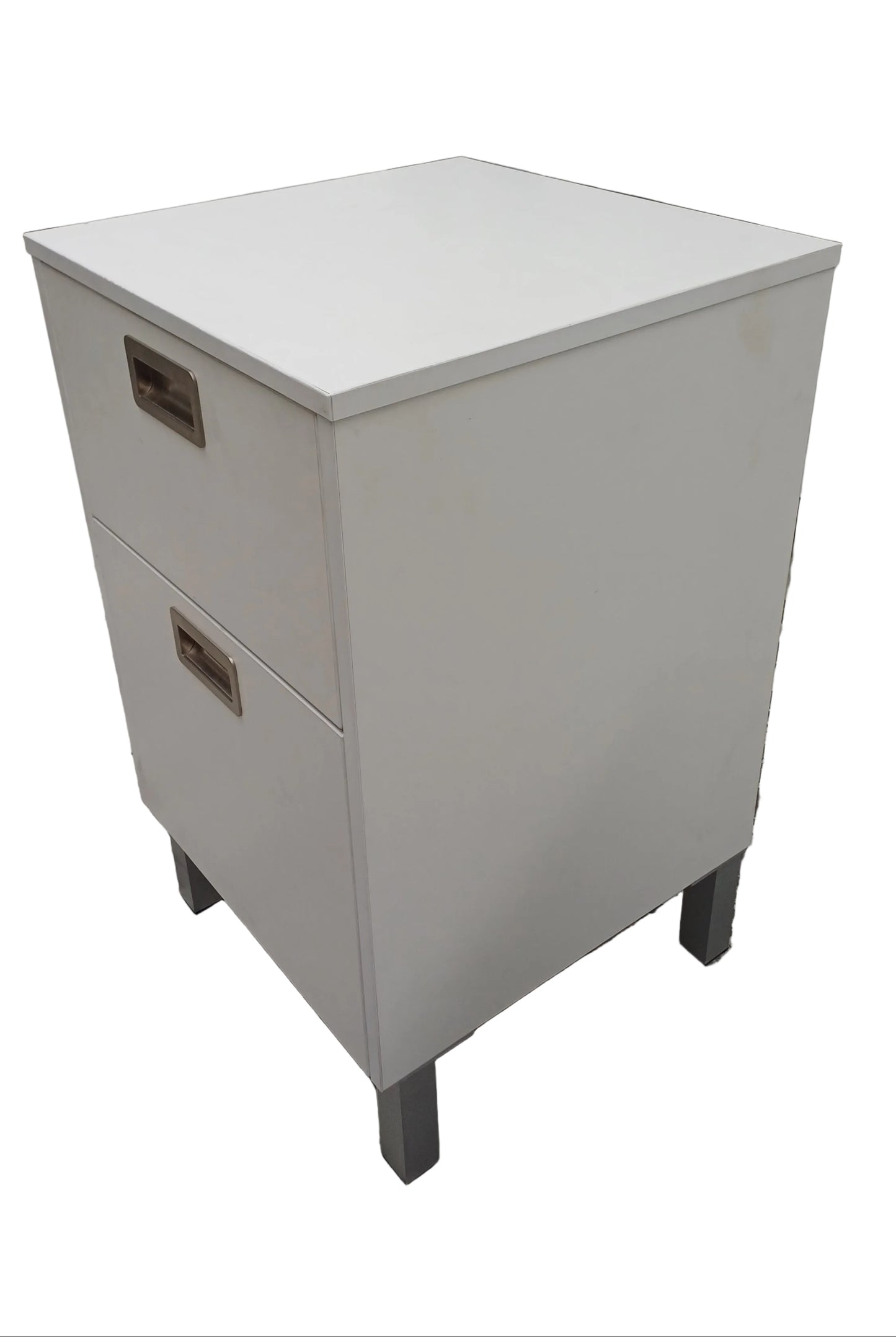 White 2 drawer bedside table