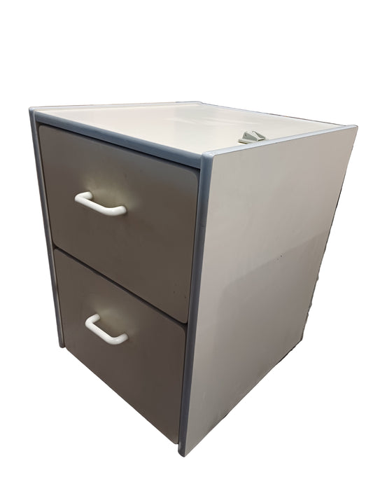 Beige two drawer Cabinet on wheels