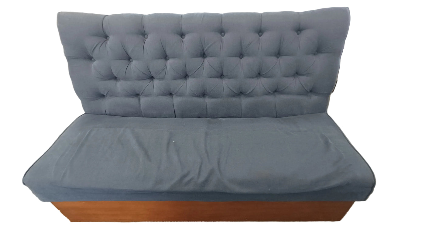 Small Navy Blue Armless Sofa