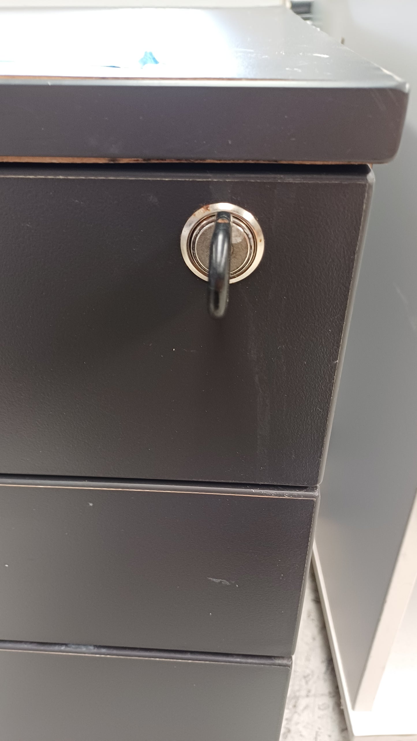 Small Dark Grey Cabinet with Drawers