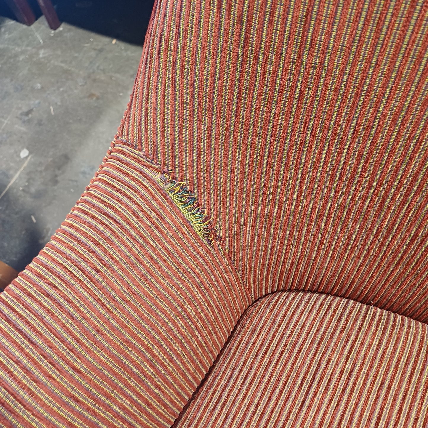 Solid Arm Chair-Brown Stripped